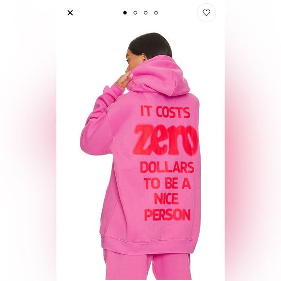 The Mayfair Group It Costs $0 Hoodie and Sweats in Pink - Picture 2 of 16
